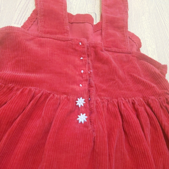 Vintage Unbranded Cordoruy Pinafore Dress Women's Red Dungaree Small - Picture 4 of 9